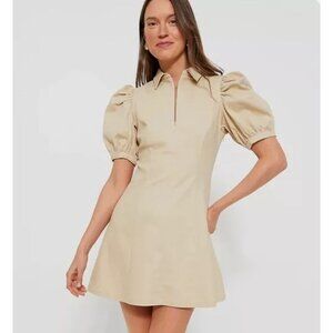 Hyacinth House Tuckernuck Size XL Beige Sand Front Zip Denim Mini Dress NWT